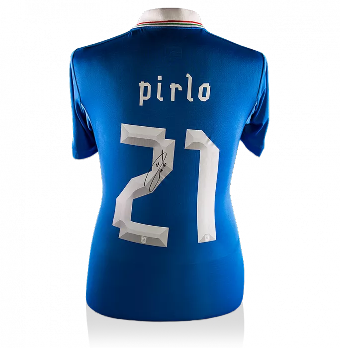 Icons Andrea Pirlo Back Signed Italy 2012 Home Shirt