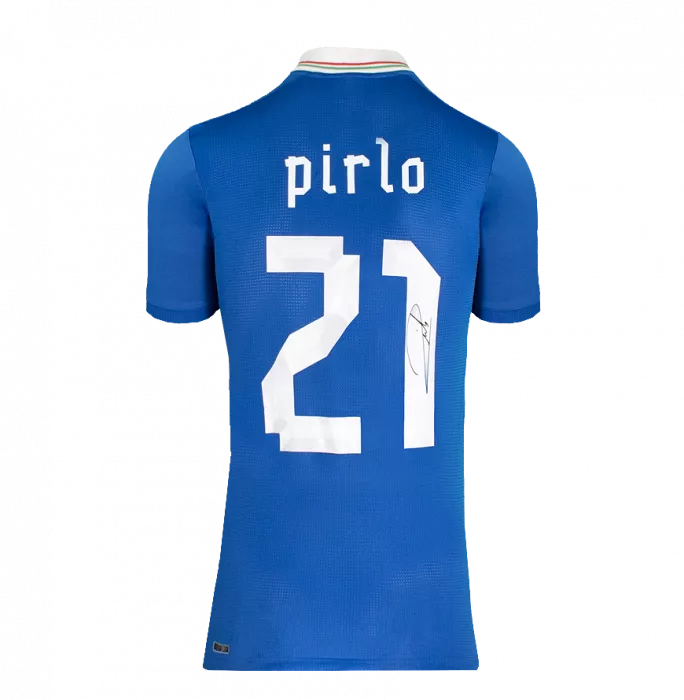 Icons Andrea Pirlo Back Signed Italy 2012 Home Shirt In Hero Frame: Option 1