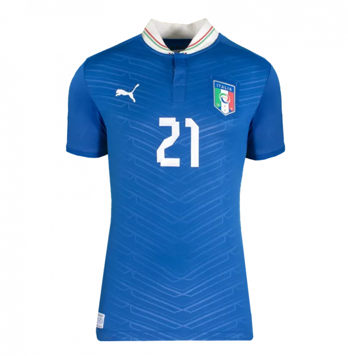 Icons Andrea Pirlo Back Signed Italy 2012 Home Shirt In Classic Frame