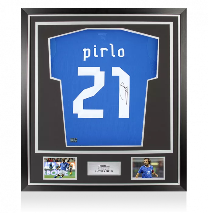 icons Andrea Pirlo Back Signed Italy 2012 Home Shirt In Classic Frame