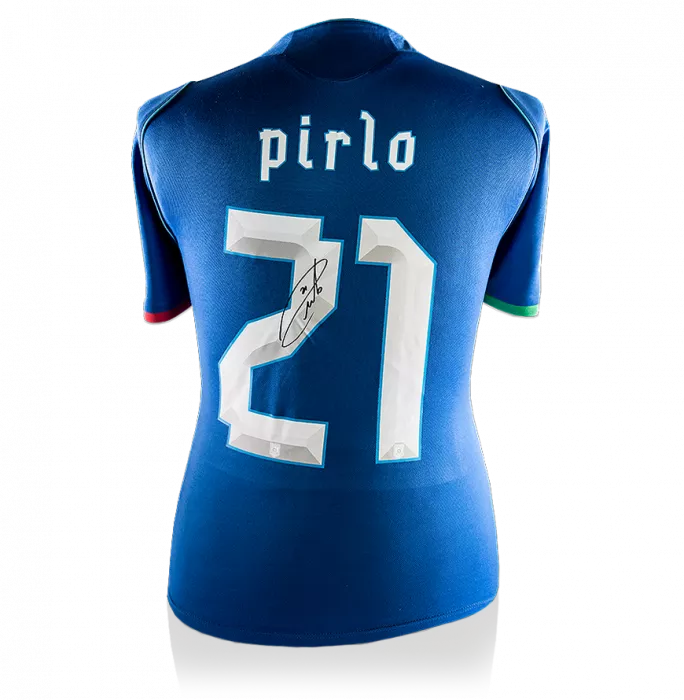 icons Andrea Pirlo Back Signed Italy 2013 Home Shirt