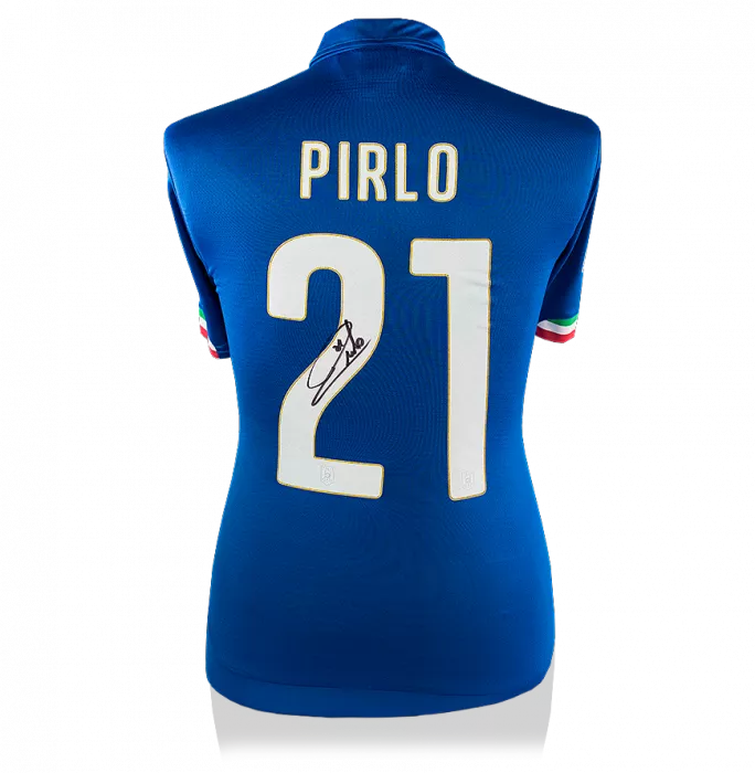 icons Andrea Pirlo Back Signed Italy 2014-15 Home Shirt