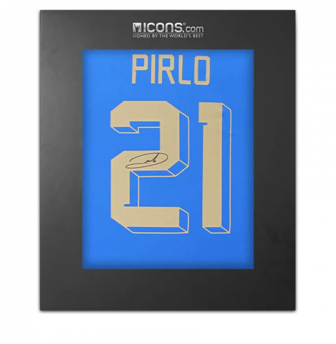 icons Andrea Pirlo Back Signed Italy 2022-23 Home Shirt In Deluxe Packaging