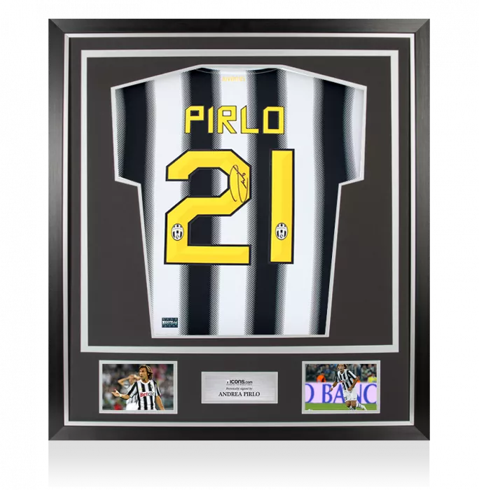 icons Andrea Pirlo Back Signed Juventus 2011-12 Home Shirt In Classic Frame