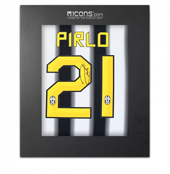 icons Andrea Pirlo Back Signed Juventus 2011-12 Home Shirt In Deluxe Packaging