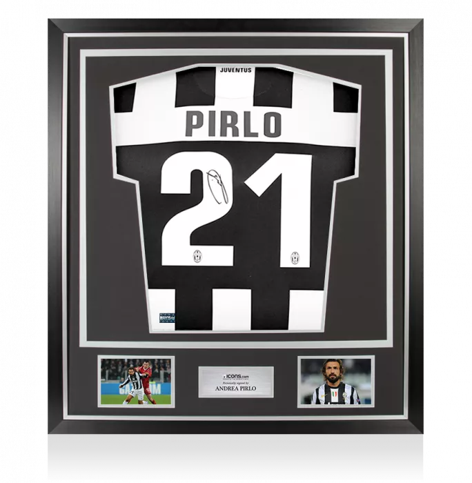 icons Andrea Pirlo Back Signed Juventus 2012-13 Home Shirt In Classic Frame: Scudetto Edition