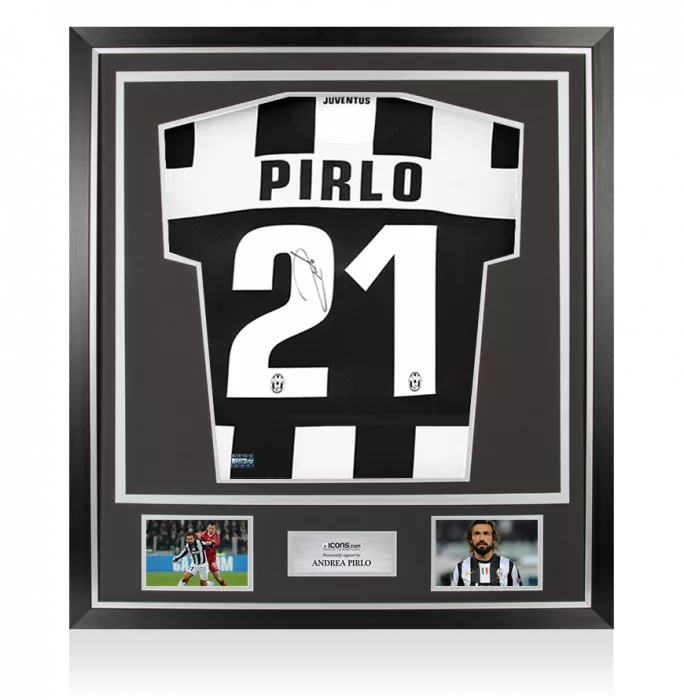 icons Andrea Pirlo Back Signed Juventus 2012-13 Home Shirt In Classic Frame