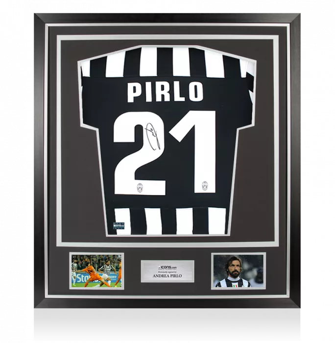 icons Andrea Pirlo Back Signed Juventus 2013-14 Home Shirt In Classic Frame