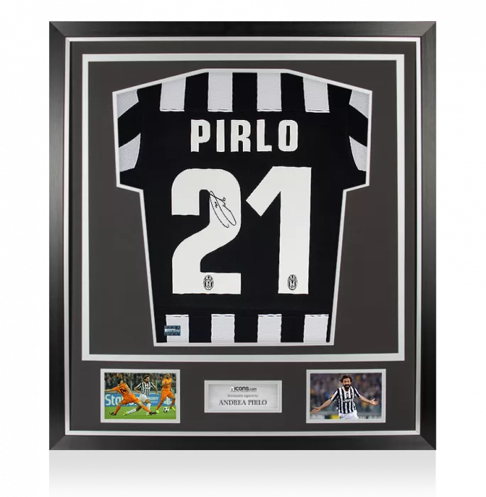 Icons Andrea Pirlo Back Signed Juventus 2013-14 Home Shirt In Classic Frame