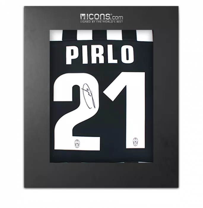 icons Andrea Pirlo Back Signed Juventus 2013-14 Home Shirt In Deluxe Packaging