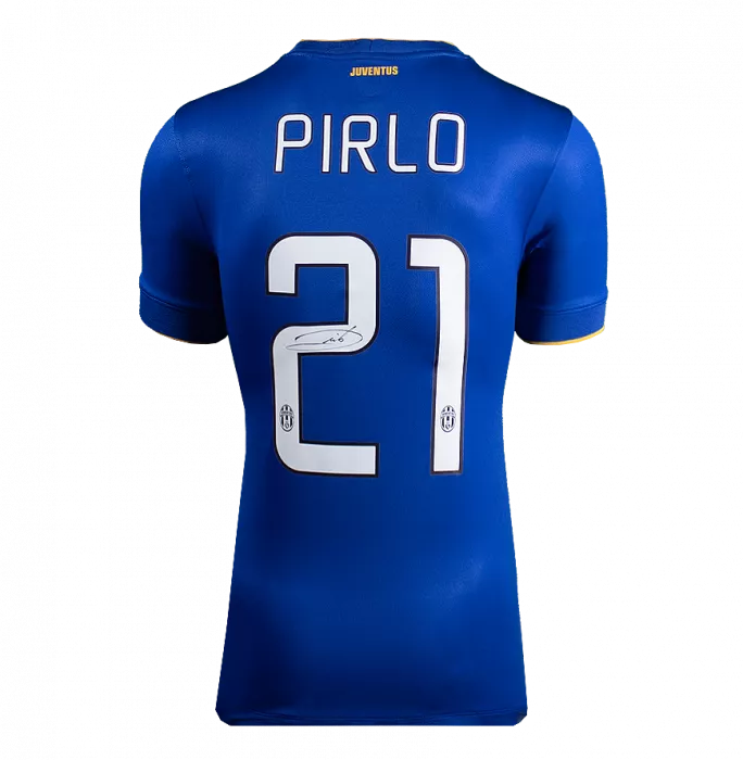 Icons Andrea Pirlo Back Signed Juventus 2014-15 Away Shirt In Deluxe Packaging