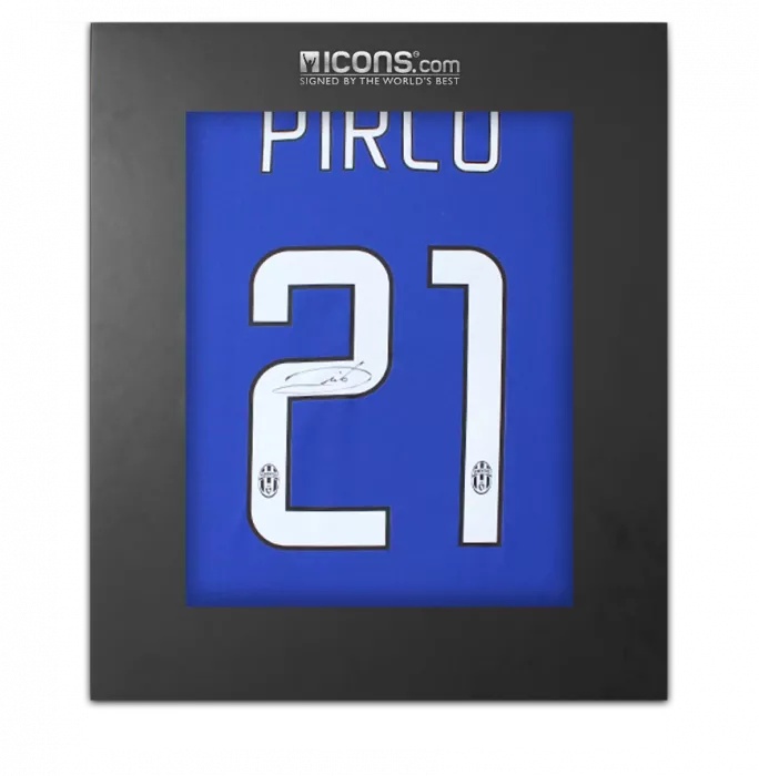 icons Andrea Pirlo Back Signed Juventus 2014-15 Away Shirt In Deluxe Packaging