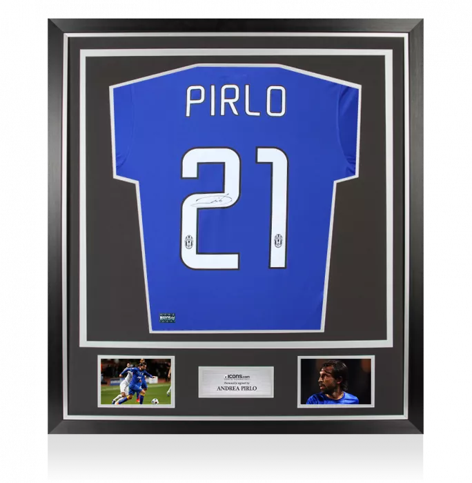 icons Andrea Pirlo Back Signed Juventus 2014-15 Away Shirt In Classic Frame