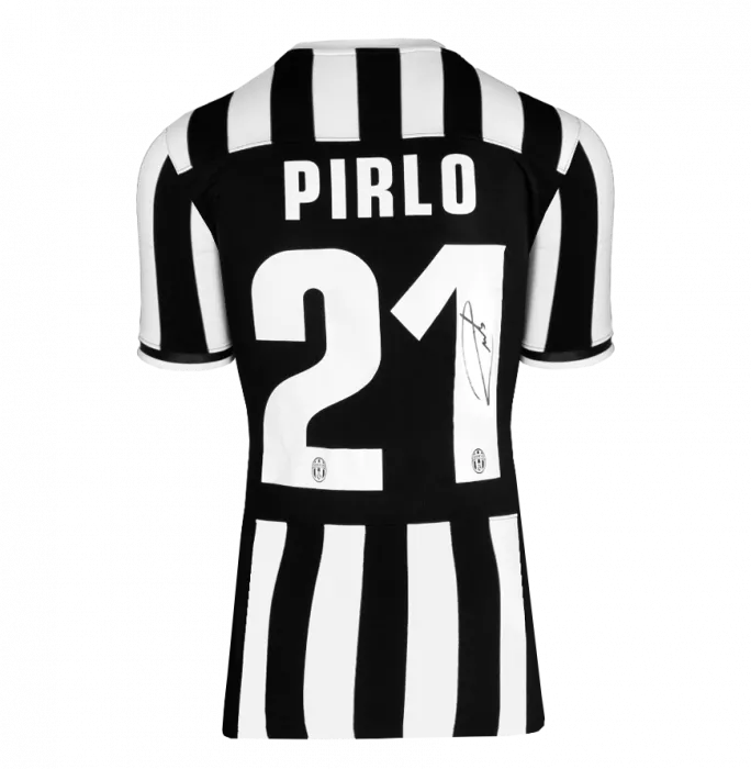 Icons Andrea Pirlo Back Signed Juventus 2015-16 Home Shirt In Hero Frame: Option 1
