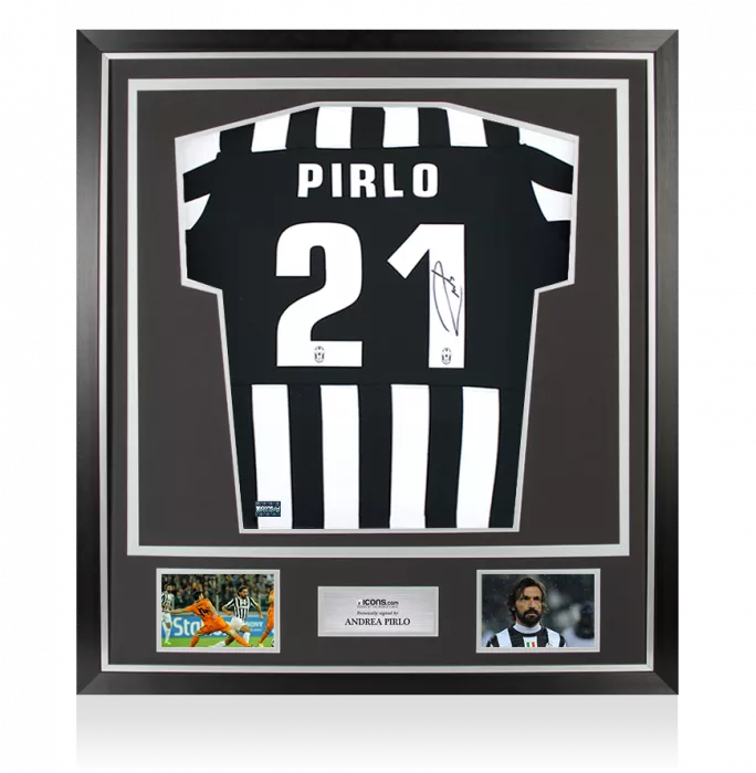 icons Andrea Pirlo Back Signed Juventus 2015-16 Home Shirt In Classic Frame