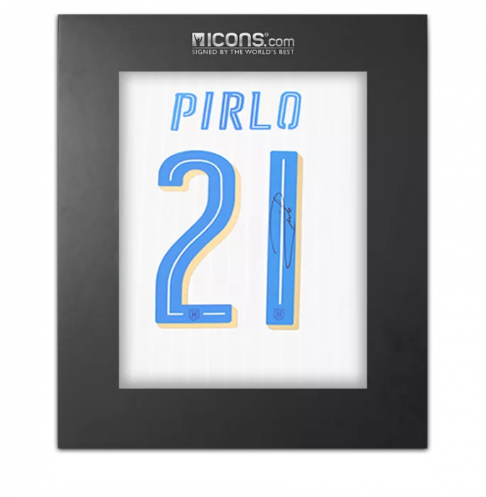 icons Andrea Pirlo Back Signed Signed Italy 2016 Away Shirt In Deluxe Packaging