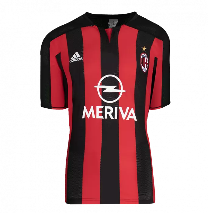 Icons Andrea Pirlo Official AC Milan Back Signed Signed And Framed 2003-04 Home Shirt