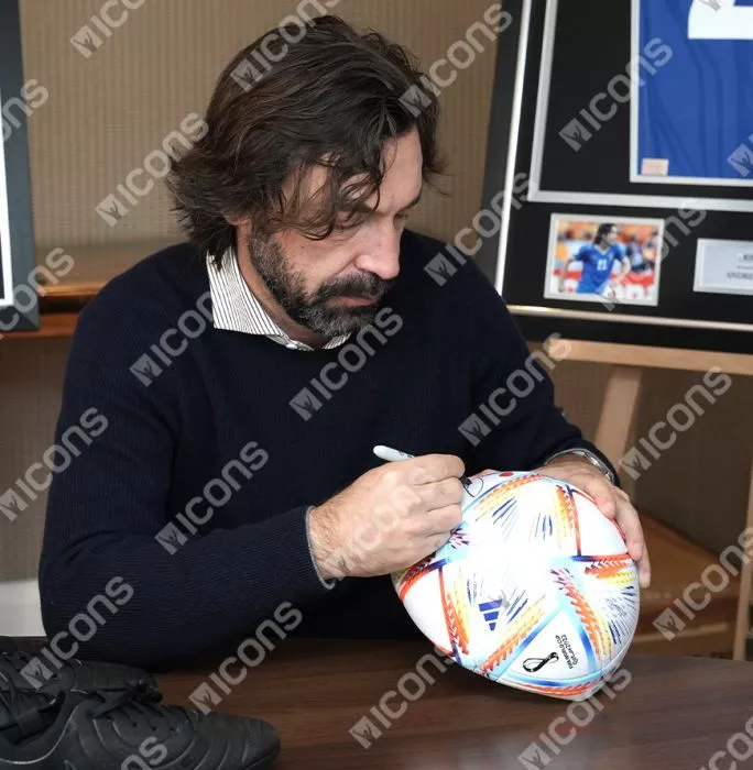 Icons Andrea Pirlo Official FIFA World Cup™ Signed Football In Acrylic Case