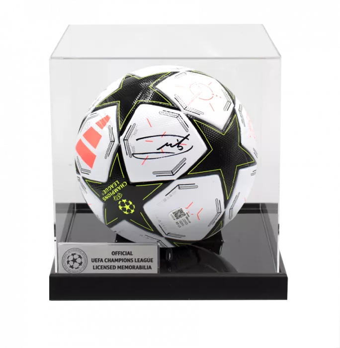 icons Andrea Pirlo Official UEFA Champions League Signed Football In Acrylic Case