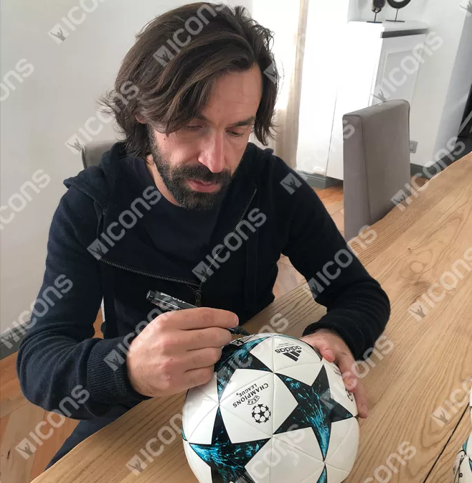 Icons Andrea Pirlo Signed 2017-18 UEFA Champions League Football