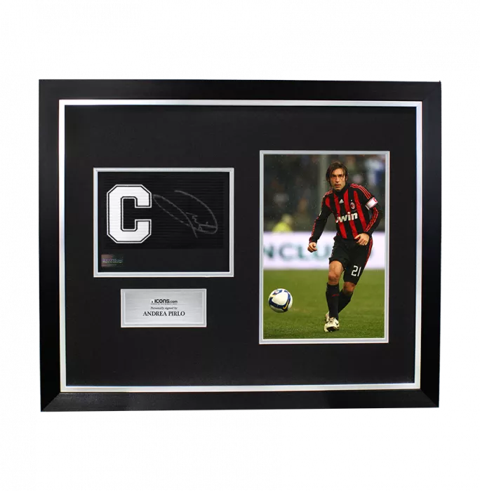 icons Andrea Pirlo Signed and Framed Captain's Armband