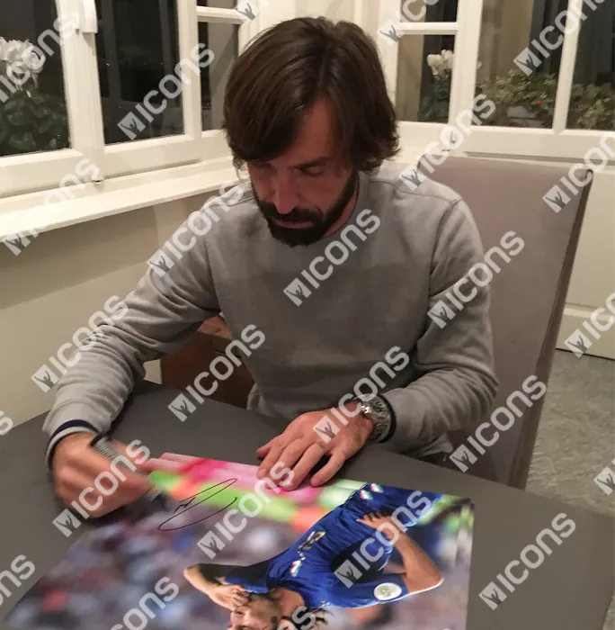 Icons Andrea Pirlo Signed Italy Photo: 2006 FIFA World Cup Goal Vs Ghana