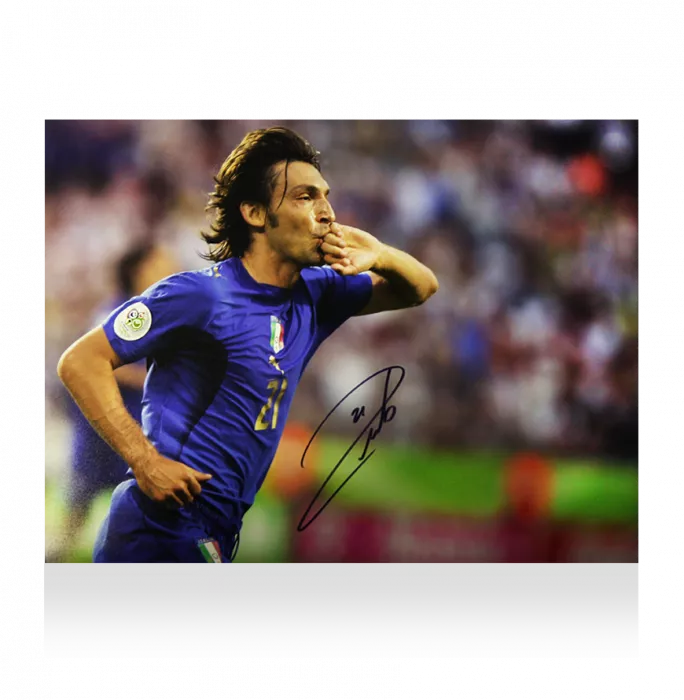 Icons Andrea Pirlo Signed Italy Photo: 2006 FIFA World Cup Goal Vs Ghana
