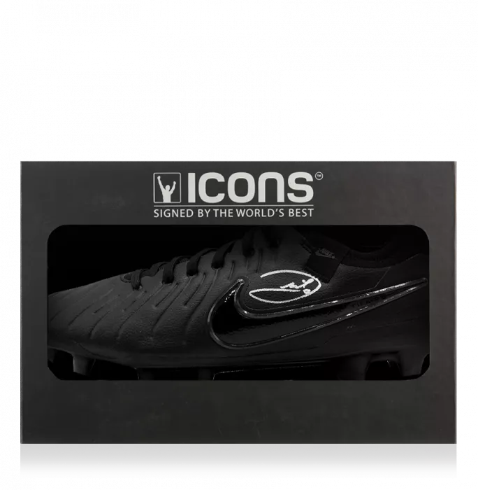icons Andrea Pirlo Signed Nike Tiempo Black Boot In Deluxe Packaging