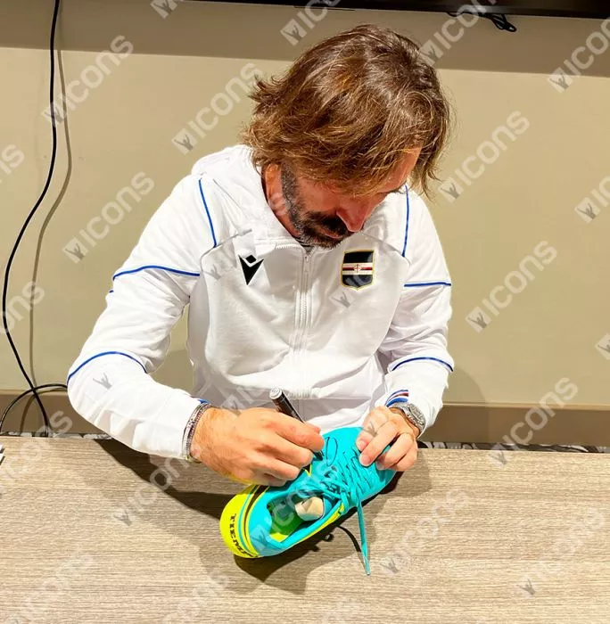 Icons Andrea Pirlo Signed Nike Tiempo Boot In Bubble Frame: Option 1