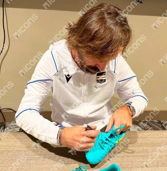 Icons Andrea Pirlo Signed Nike Tiempo Boot In Bubble Frame: Option 1