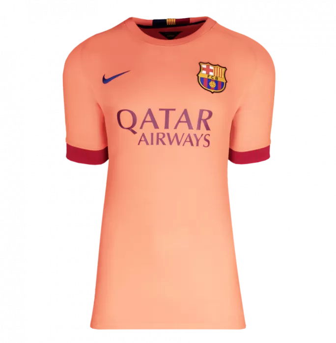 Icons Andres Iniesta Back Signed FC Barcelona 2014-15 Away Shirt In Classic Frame