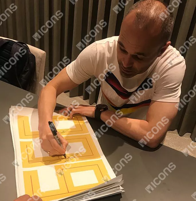 Icons Andres Iniesta Back Signed Spain 2018 Home Shirt With Fan Style Number In Classic Frame