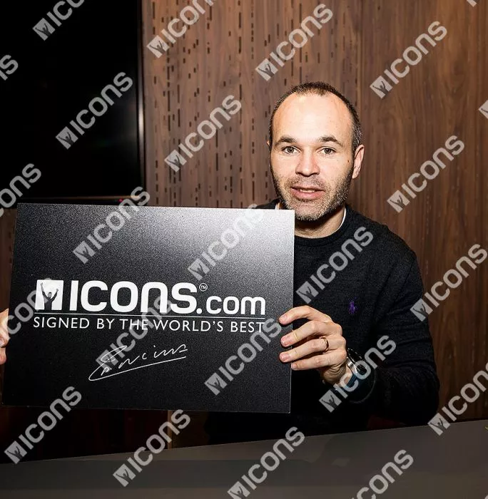 Icons Andres Iniesta Back Signed Spain 2018 Home Shirt With Fan Style Number In Classic Frame