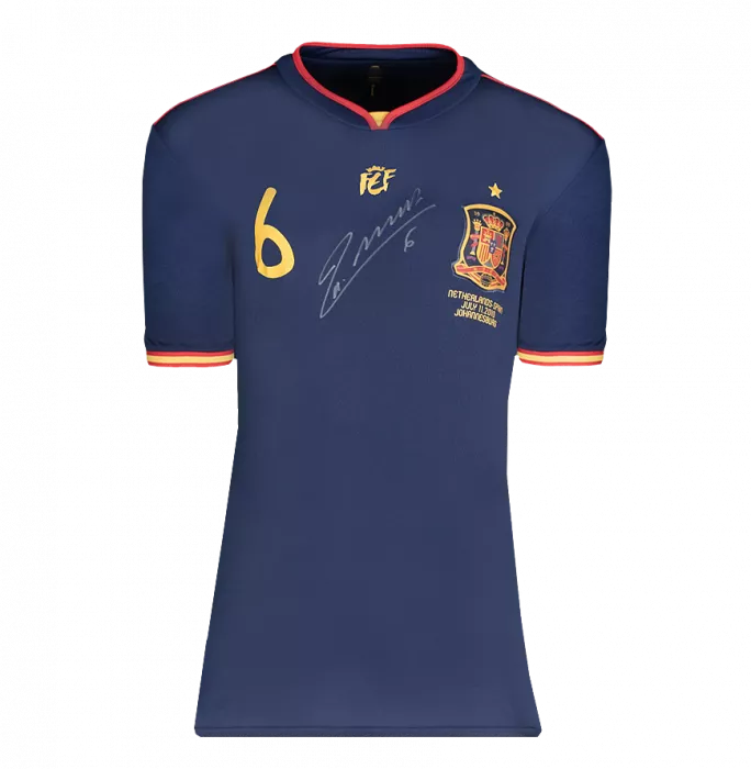 Icons Andres Iniesta Front Signed Spain 2010 Away Shirt: World Cup Edition In Classic Frame