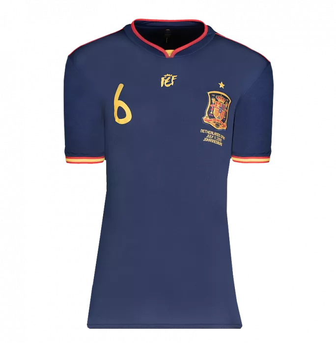 Icons Andres Iniesta Official 2010 FIFA World Cup™ Back Signed And Framed Spain 2010 Away Shirt