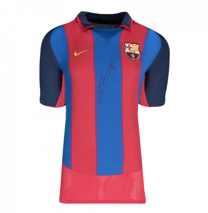 Icons Andres Iniesta Official FC Barcelona Front Signed And Framed 2003-04 Home Shirt