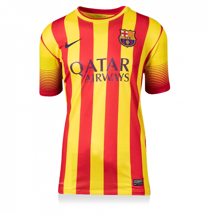 Icons Andres Iniesta Official FC Barcelona Signed 2013-14 Away Shirt