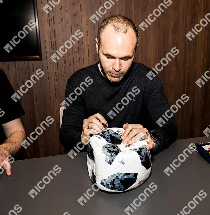 Icons Andres Iniesta Signed 2018 FIFA World Cup Telstar 18 Football
