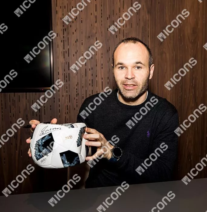 Icons Andres Iniesta Signed 2018 FIFA World Cup Telstar 18 Football