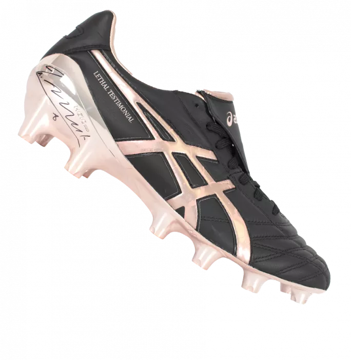 icons Andres Iniesta Signed Black Asics Lethal 4G Boot