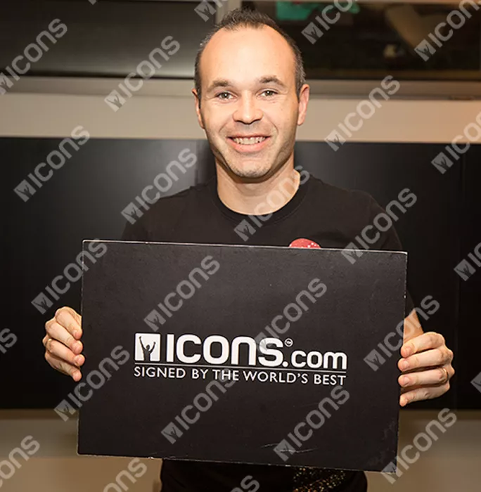 Icons Andres Iniesta Signed Mini Spain Photo: UEFA EURO 2012 Winner