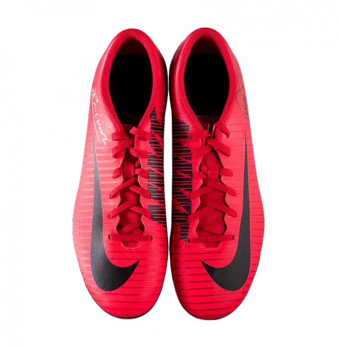 Icons Andres Iniesta Signed Red And Black Nike Mercurial Boot