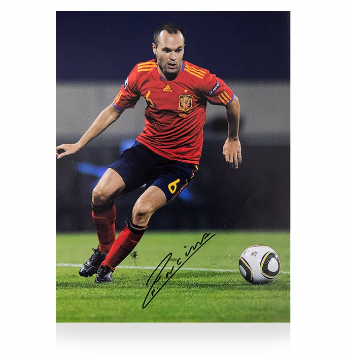icons Andres Iniesta Signed Spain Photo: On The Ball