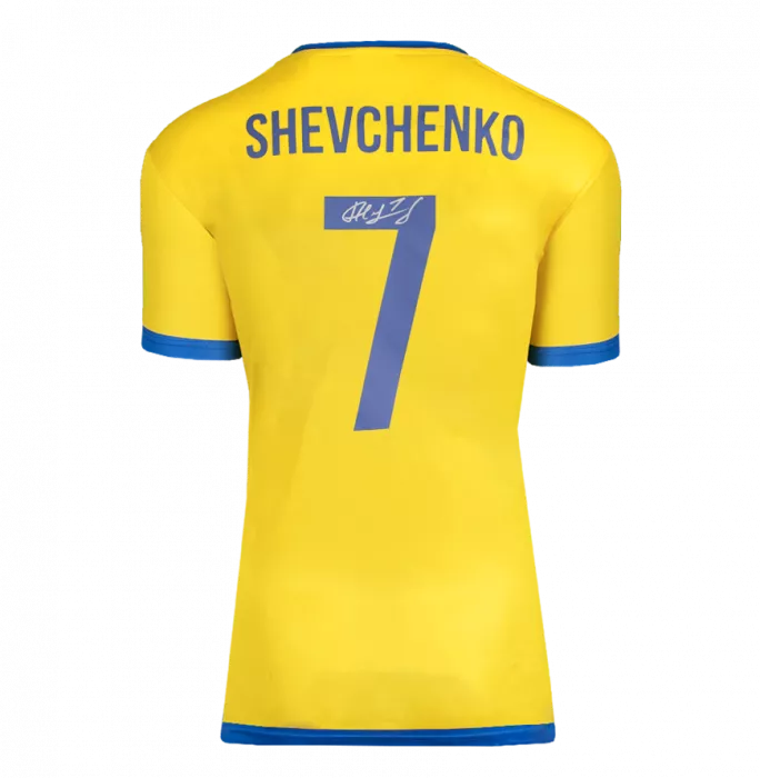Icons Andriy Shevchenko Back Signed Game4Ukraine Shirt In Classic Frame