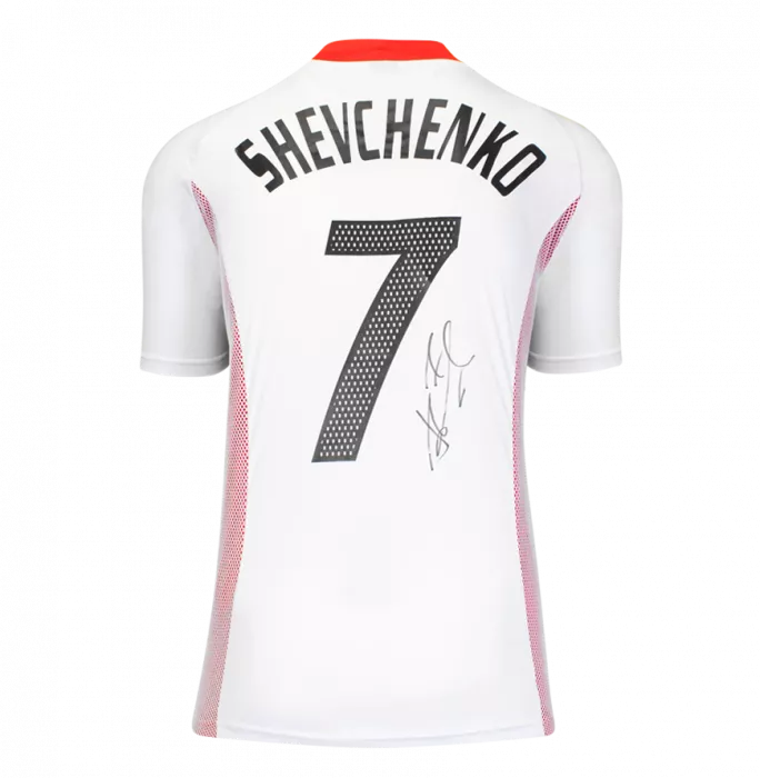 Icons Andriy Shevchenko Official AC Milan Back Signed And Framed 2002-03 Away Shirt: "For Peace" Special Edition