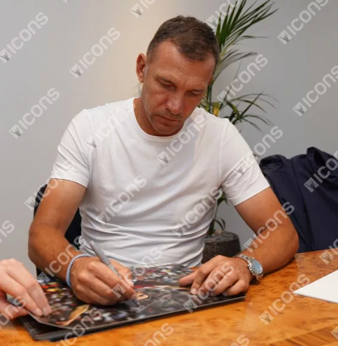 Icons Andriy Shevchenko Official AC Milan Signed And Framed Photo: UEFA Champions League Icon