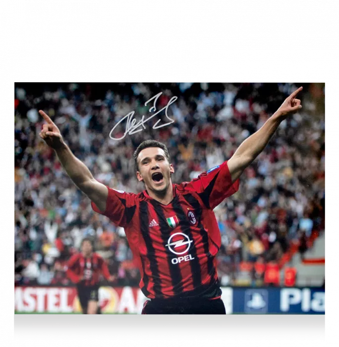 Icons Andriy Shevchenko Official AC Milan Signed And Framed Photo: UEFA Champions League Icon