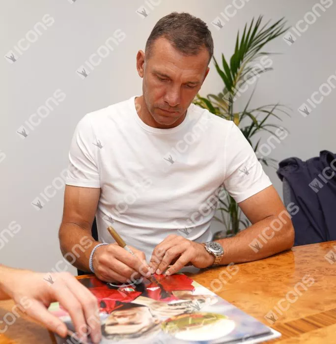 Icons Andriy Shevchenko Official AC Milan Signed And Framed Photo: 2004 Ballon D'Or Winner
