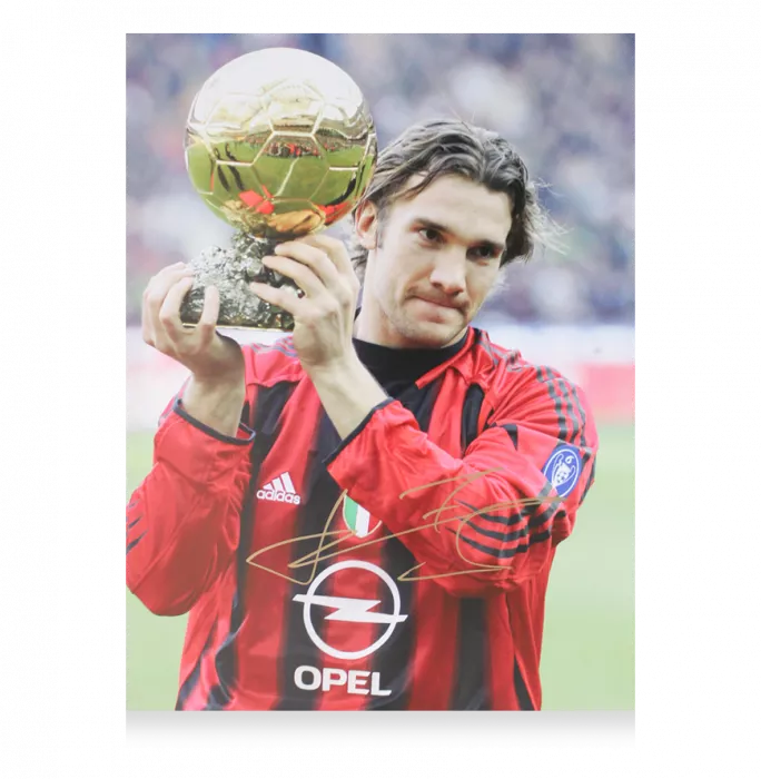 Icons Andriy Shevchenko Official Ballon D'Or™ Signed And Framed AC Milan Photo: 2004 Winner