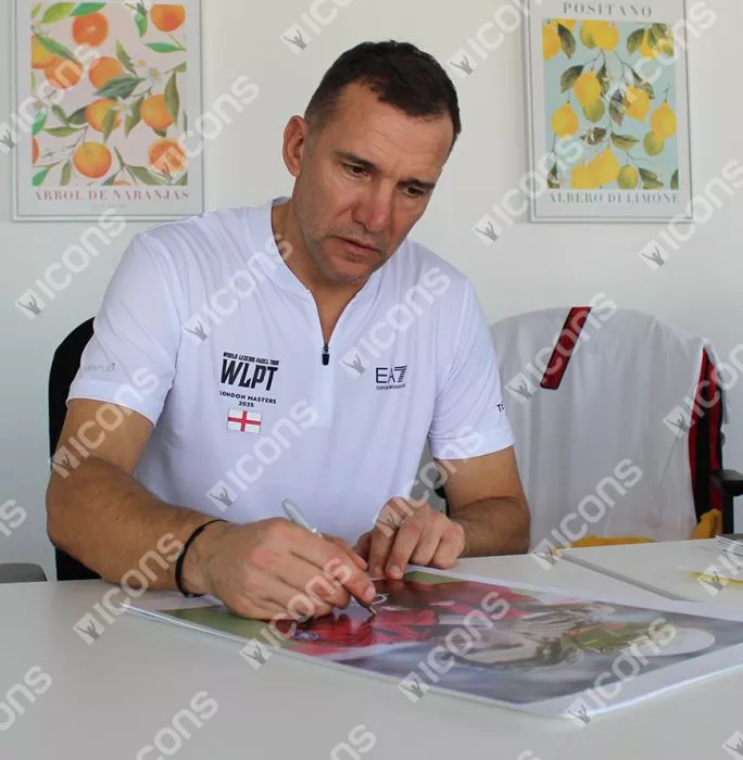 Icons Andriy Shevchenko Official Ballon D'Or™ Signed And Framed AC Milan Photo: 2004 Winner